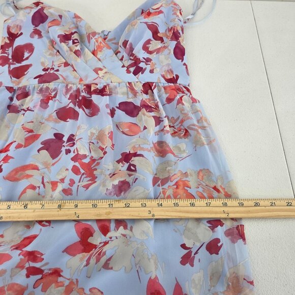 Eliza J Womens Blue Moon Floral Ruffled Asymmetrical Hem Dress Size 8 Fairycore - Picture 10 of 12